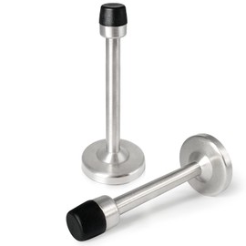 Door Stoppers, 150mm Extra Long Door Stopper 2 Pack Wall Protector Door Stop with Sound Dampening Rubber Bumper Tips, Brushed Nickel, Satin Door Stops Silver for Wall Mount Door Mount