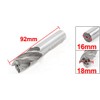 sourcingmap 18mmx16mmx92mm 4 Flutes HSS-AL End Mill Milling Cutter Tool