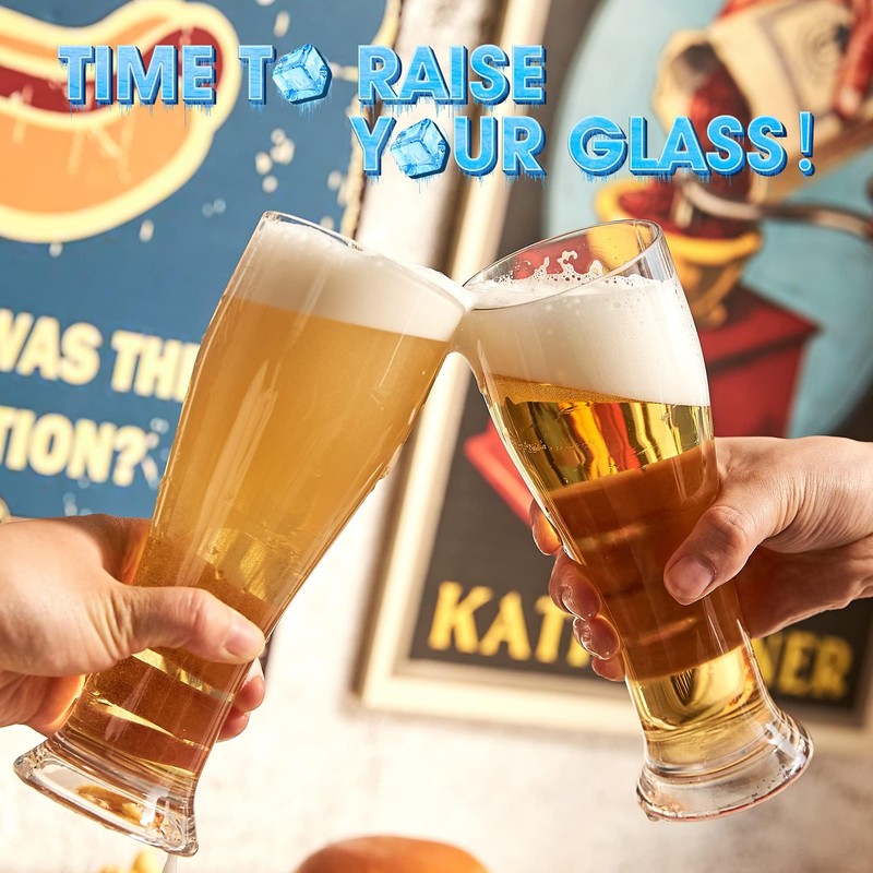 MICHELY Unbreakable Tall Pilsner Beer Glasses Set of 4 (16.5
