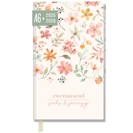 Häfft - Timer A6 Slim 2025/2026 "Wild Blossoms" Student Calendar in Pocket Format - Student Planner, School Planner, Study Planner, Semester Planner for Upper Level, Training or Study