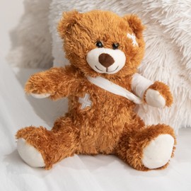 Teddy Bear Small 21 cm Get Well Soon Gifts Injured Bear Cuddly Toy Lucky Charm for Children Guardian Angel Stuffed Toy Worry Eater Teddy Bear Plush Toy Get Well Soon Gift Hospital Gift