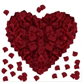 AWCCXMYM 1000PCS Wine Red Fake Rose Petals for Romantic Night Romantic Festive Atmosphere Creation for Marriage Proposa Wedding Decoration Party Activities