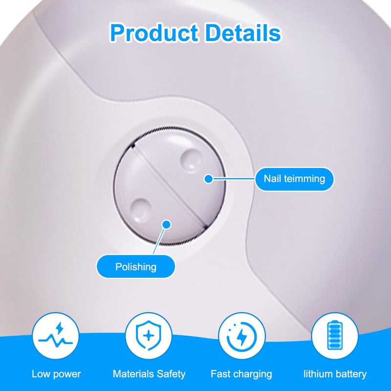 Electric Nail Clippers, Anti-Splash File Function (Purple)