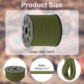 PATIKIL 100 Yards x 2.6mm Faux Suede Leather Cord, Leather Lace String for Bracelet Necklace Beading Making DIY Crafts, Light Green