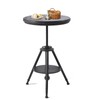 BOKKOLIK Industrial Vintage Cafe Farmhouse Dining Table - Rustic Round