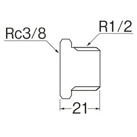 SANEI TS750-13X10 Pipe Fittings, Stainless Steel Bushings, Screw Size: Rc3/8 x R1/2