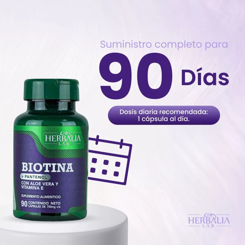 Herbalia Lab Vitaminas Hair Boost, Biotina + Pantenol Sabor Sin