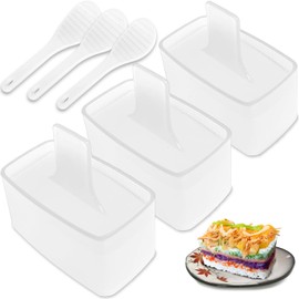 TAORISH 3 Pack Musubi Press Mold, Non-Stick Onigiri Maker Sushi Press Mold for Home DIY, Kid Lunch Bento (with 3 Rice Ladles)