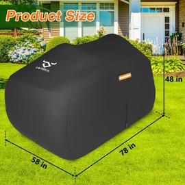 EVRBUL Riding Lawn Mower Cover 78"L x 58"W x 48"H, Heavy Duty Waterproof 420D Tractor Cover Fits Decks up to 54", UV,Dust,Wind Resistant for Outdoor Lawn Mower Storage with Storage Bag