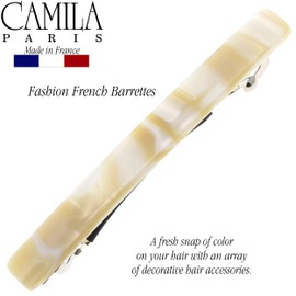 Camila Paris CP3150 French Hair Barrettes Clips for Women Handmade Small Girls Side Slide-in Barrette Clip, Hair Accessories for Women. Strong Hold No Slip Grip Fashion Durable Styling, Made in France