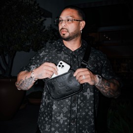 WOLFpak Crossbody Pack Black Luxury Leather