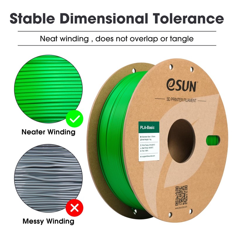 eSUN PLA Basic Filament 1.75mm, 3D Printer Filament High Speed