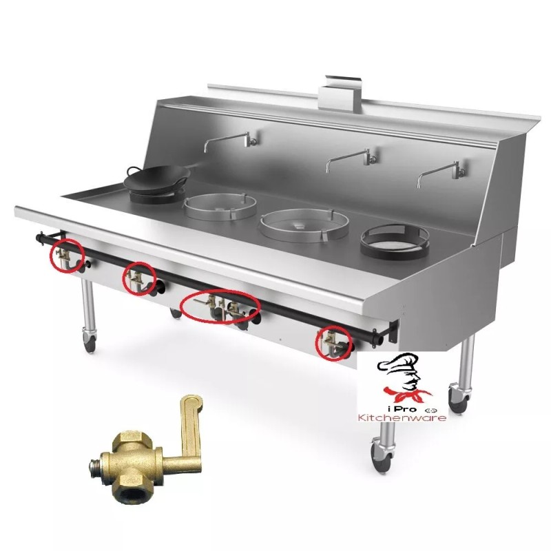 iPro Kitchenware Chinese Wok Range Burner Gas Valve Replacement *(Brass