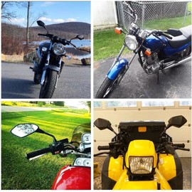 Espejo Retrovisor para Moto Cuatrimoto Motoneta Universal Deportivo Manillar 10mm 2 Piezas | Par Lateral (Izquiero-Derecho)