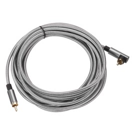 DMiotech 90 Degree RCA Cable 16ft, RCA Subwoofer Cable Dual Shielded Stereo Audio Cord for Home Theater, HDTV, Speakers, Hi-Fi Systems, Amplifiers