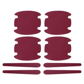 HOPESPANNER Universal 92x98mm Car Door Cup Protector Sticker Anti-Scratches+Auto Door Handle Protective Film 1 Set Wine Red