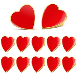 ABOOFAN 12 Pieces Heart Shaped Red Heart Enamel Brooch Decoration Valentine's Day Enamel Brooch Clothes Brooch Heart Brooches for Clothes Bags Hats