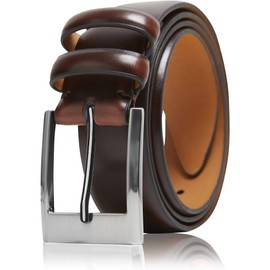 Genuine Leather Dress Belts For Men - Mens Belt For Suits With Single Prong Buckle - Designed in the USA