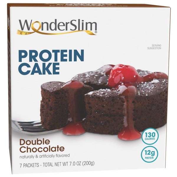 WonderSlim Protein Cake Mix, Double Chocolate, 130 Calories, 12g Protein (7ct)