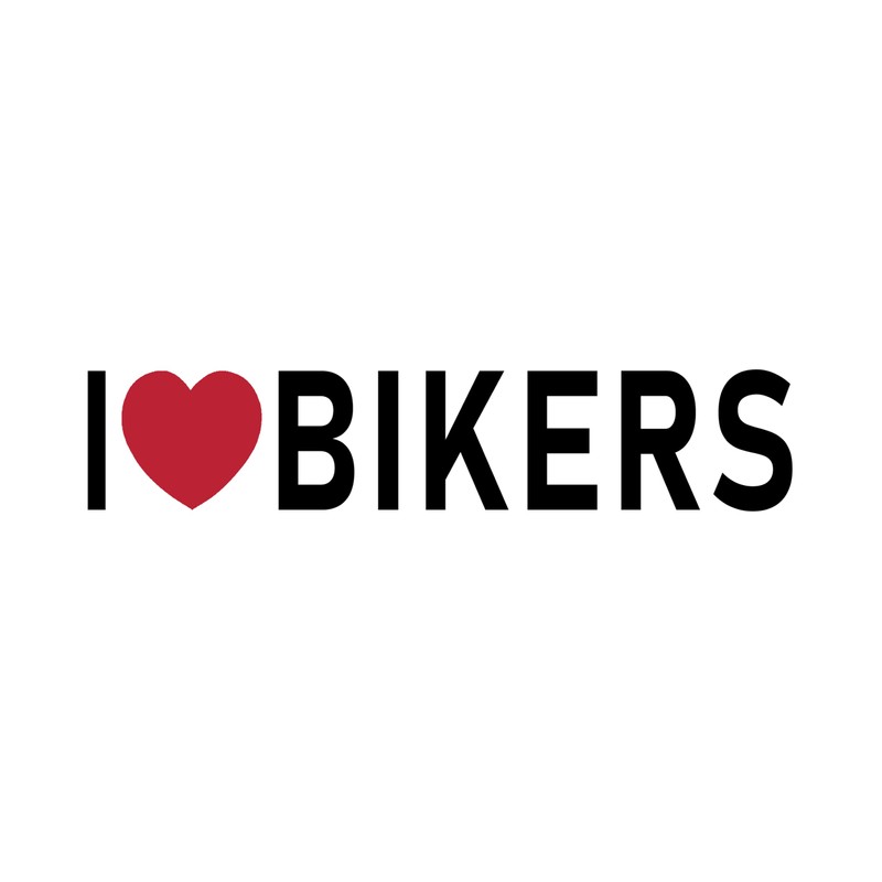I Love Bikers Sticker Large 9" I Heart Riding Bikes