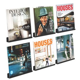 AITEE Vinyl Wall Mount: 6 Pack Black Acrylic Record Wall Mount 12 x 1.7 x 1.7 Inch for Records and Photos