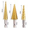 Step Drill Bit Set with 1/4-inch Hex Shank Titanium HSS