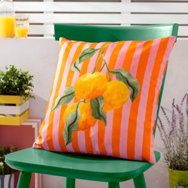 furn. Oranges Striped Outdoor Cushion Cover, 43 x 43 cm, Orange