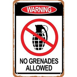 Metal Tin Sign Jersey Shore No Grenades Allowed - Poster Metal Plaque Cafe, Bar, Home Wall Decor Tin Sign 6x8 in