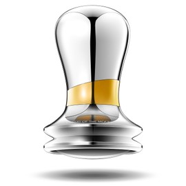 Dioomod Espresso Tamper 58mm Ultra Excellence,Coffee Tamper Classic Three-Tier Design Elegant Simplicity Stainless Steel Gold-Plated Brass,All Metal Heavy Duty 58mm Tamper,Mirror Gold