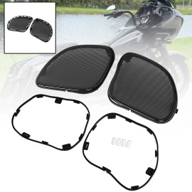 Unbranded Black Front Speaker Mesh Grill Covers For Harley Road Glide FLTRU FLTRX FLTRK