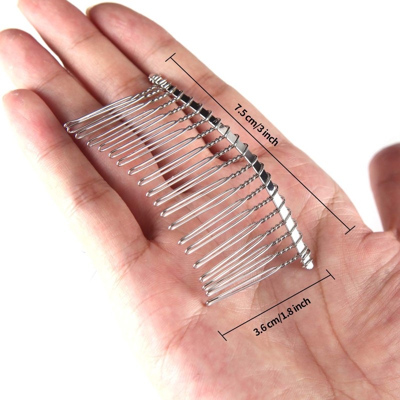 Senkary 10 Pieces Metal Hair Comb Clip Wire Wedding Bridal