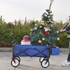 Foldable Wagon Cart with 150 Lbs Capacity 4 Swivel Wheels