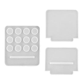 3pcs Silicone Molds for Epoxy Resin Pigment Mica Powder Glitters Display Organizer Rack Resin Molds Lipstick Nail Polish Essential Oils Storage Box Silicone Mold for DIY Resin Casting Crafts