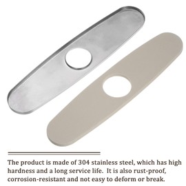 Kozelo Hole Cover Deck Plate Escutcheon-[10 Inch], Sink Cover Plate for Home Sink Faucet, Stainless Steel, Oval, Brushed Silver