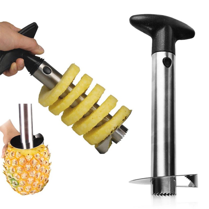 TECHTONGDA Pineapple Corer Slicer Handheld Cylindrical Stainless Steel Kitchen Tool