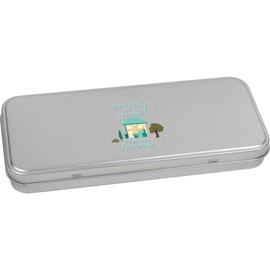 Azeeda 'Enjoy Your New Home And Garden ' Metal Hinged Stationery Tin/Storage Box (TT00248929)