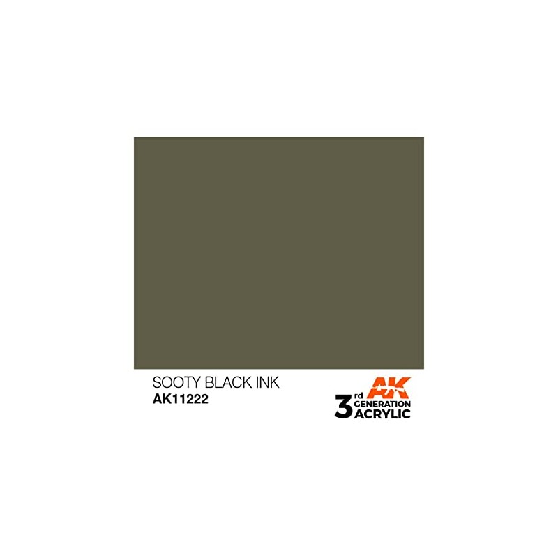 AK Interactive 3rd Gen Acrylic Sooty Black Ink 17ml