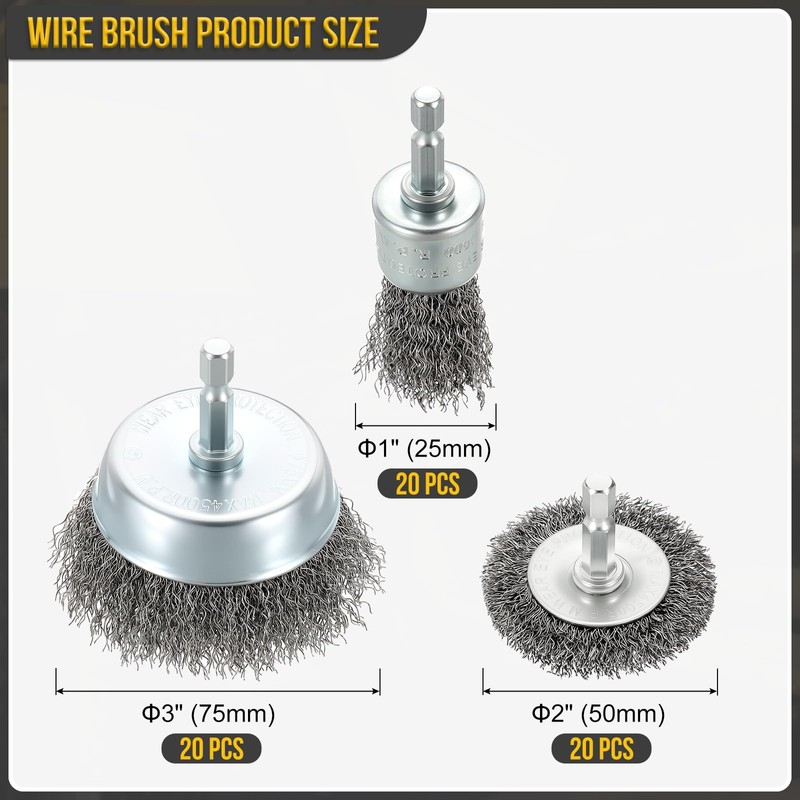 DTGN Wire Wheel Cup Pen Brush Set for Drill -