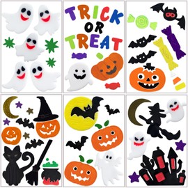 6Pcs Halloween Gel Window Clings for Indoor Home Decor