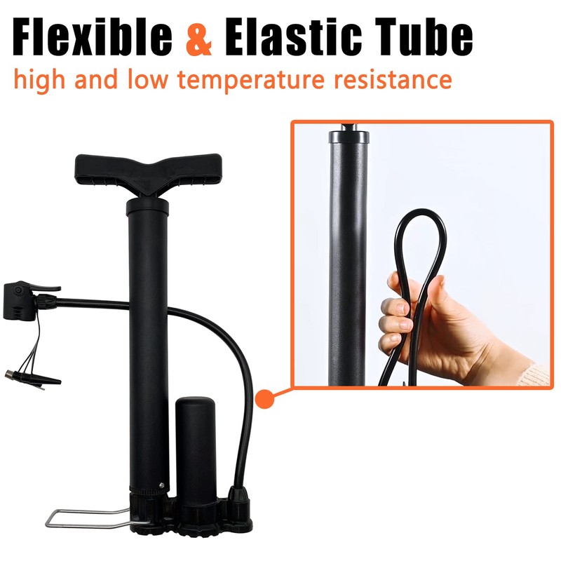 Portable Bike Floor Pump Bicycle Floor Tyre Inflator Schrader Presta