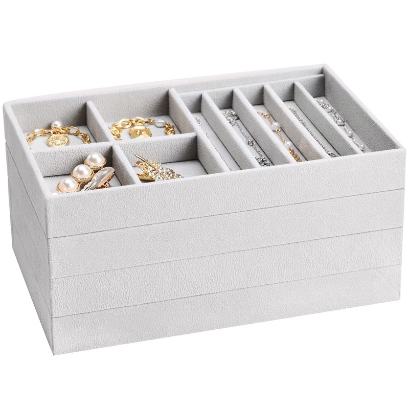 ProCase Stackable Jewelry Organizer Trays for Drawers, Jewelry Drawer Inserts