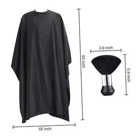 WOONEKY 1set Unisex Hairdresser Cape Neck Duster Brush Easy to Clean Lightweight Hair Cutting Cape for Salon and Home Use Scratch-resistant Brush Included
