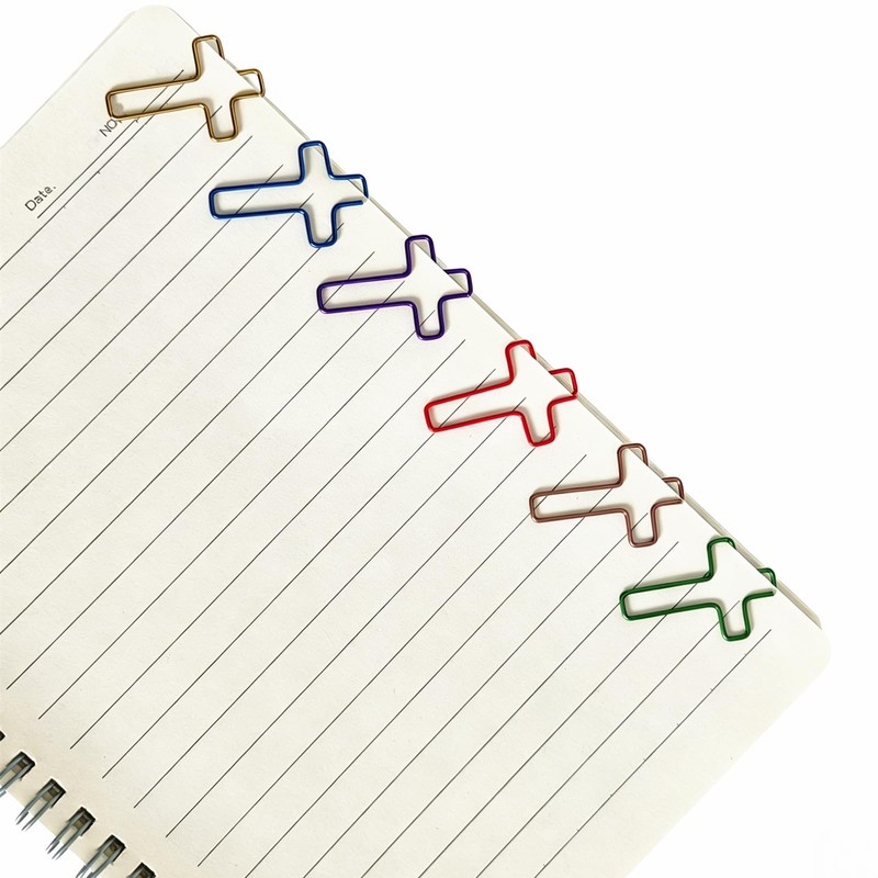 Cute Cross Paper Clips (180 Pack), Colored Cross Paper Clips,