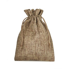 5 Jute Bags, Fabric Bags in Natural Look, Gift Bag, Linen Bag, Cotton, Natural, Birthday, Wedding, Christmas, 30 x 20 cm (Natural)
