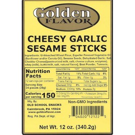 Golden Flavor - Cheesy Garlic Sesame Sticks - 12 oz bags (10 Pack)