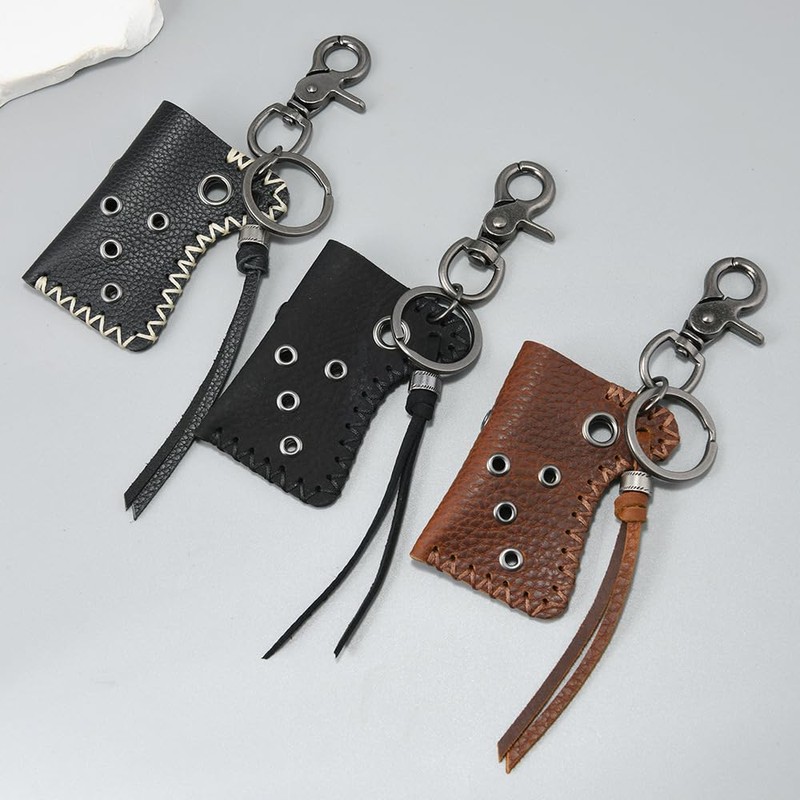 Rockyu Keychain, Men's, Genuine Leather, Stylish, For Outdoors, Convenient, With
