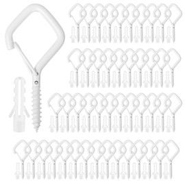 Wall Hooks Pack of 48 Screw Hooks White Ceiling Hooks Hooks for Screwing Screw Hook Sen Screw Hook Ball Hooks Stainless Steel Ceiling Screw Hooks Stainless Steel Small Ceiling Hooks Heavy Duty