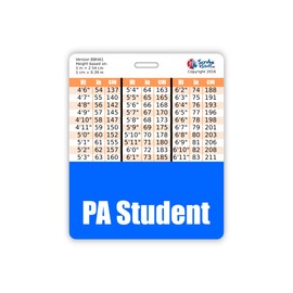 PA Student Badge Buddy Horizontal w/Height & Weight Conversion Charts (Oversized, Blue)