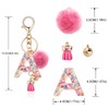 QUKE Alphabet Initial Letter Keychain for Women Resin Keyring Purse