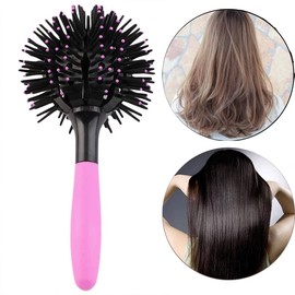 ANKROYU 3D Spherical Hair Curling Brush, 360° Styling Comb for Thick Curly Hair, Wet and Dry Hair Use, Detangling and Volumizing Brush